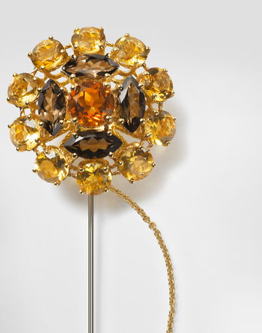 Pin Dolce & Gabbana Dolce & Gabbana Sicily Brooch with Madera Quartz, Smoky Quartz, and Citrines Keltainen | WPKN3GWYE01ZOO00, 1