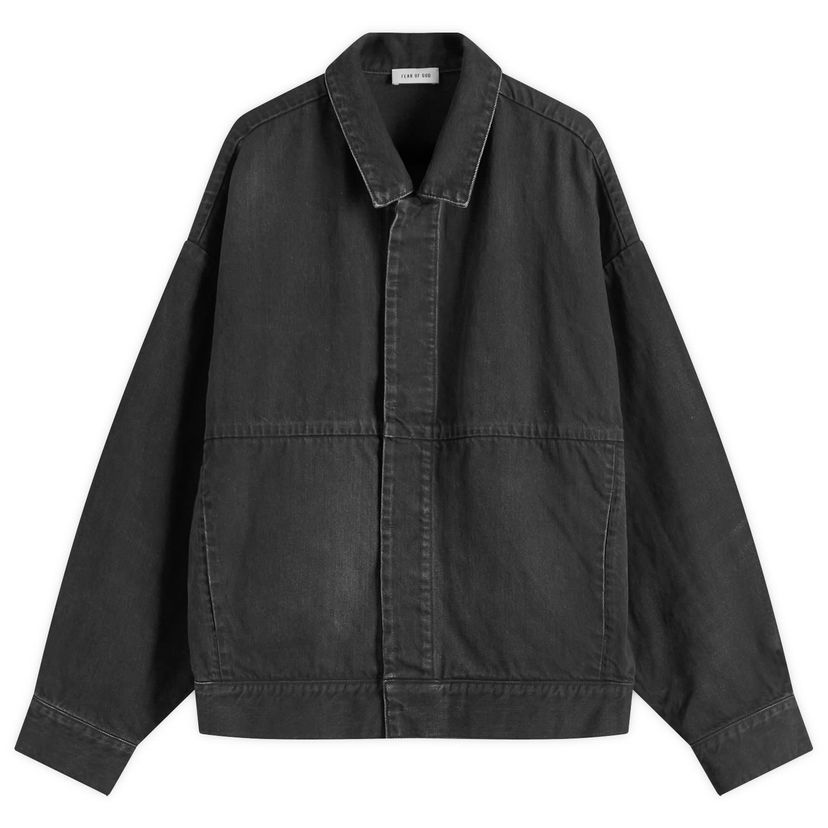 Takki Fear of God Fear Of God Denim Trucker Jacket, Size Large Musta | FGE230-318DNM-055