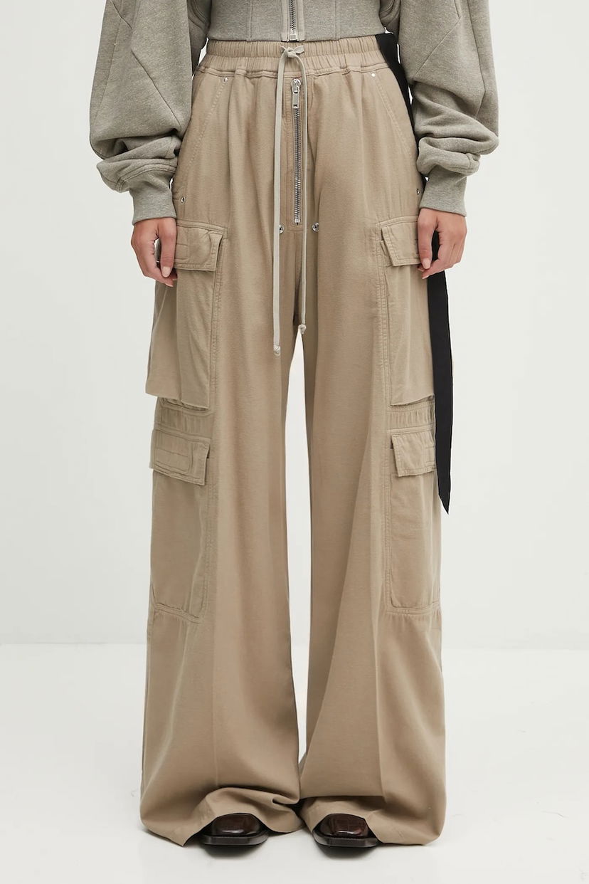 Cargo housut Rick Owens Rick Owens DRKSHDW Double Cargo Jumbo Belas High Waist Wide Leg Pants Beige | DS02E7324.CFL
