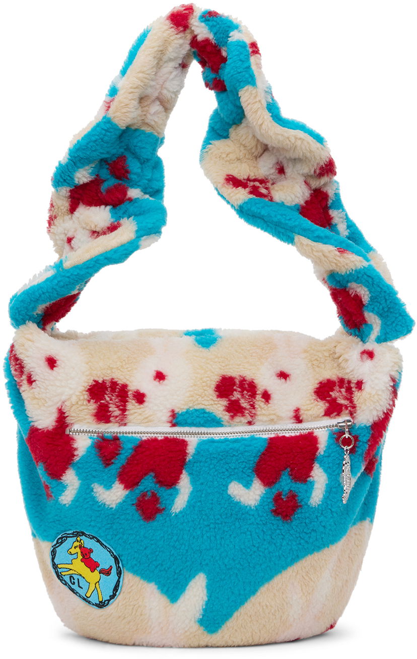 Olkalaukku Chopova Lowena Exclusive Blue & Off-White Bunny Fleece Shoulder Bag Monivärinen | 1177