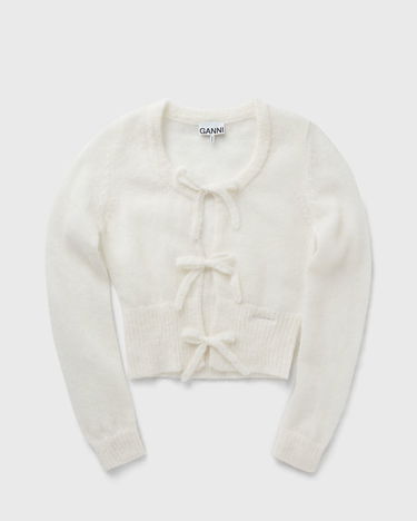 Villapaita GANNI Tie String Light Mohair Cardigan Valkoinen | K2343-135, 0