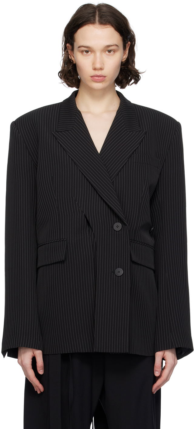 Takki Ottolinger Ottolinger Split Pinstripe Blazer Musta | 2301612