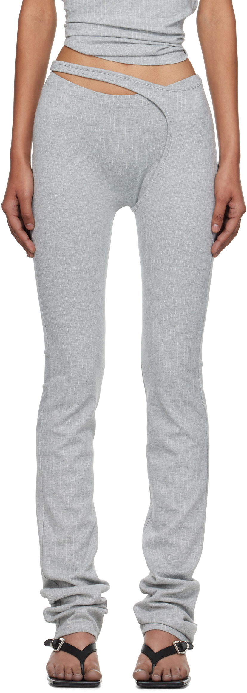Leggingsit Ottolinger Ottolinger Ada Pinstriped Leggings Harmaa | 102-800603-04