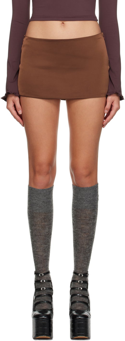 Hame GUIZIO Guizio Zip Miniskirt Ruskea | F23311W022