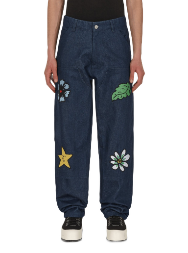 Housut Sky High Farm Embroidered Workwear Denim Pants Tummansininen | SHF01P002 1