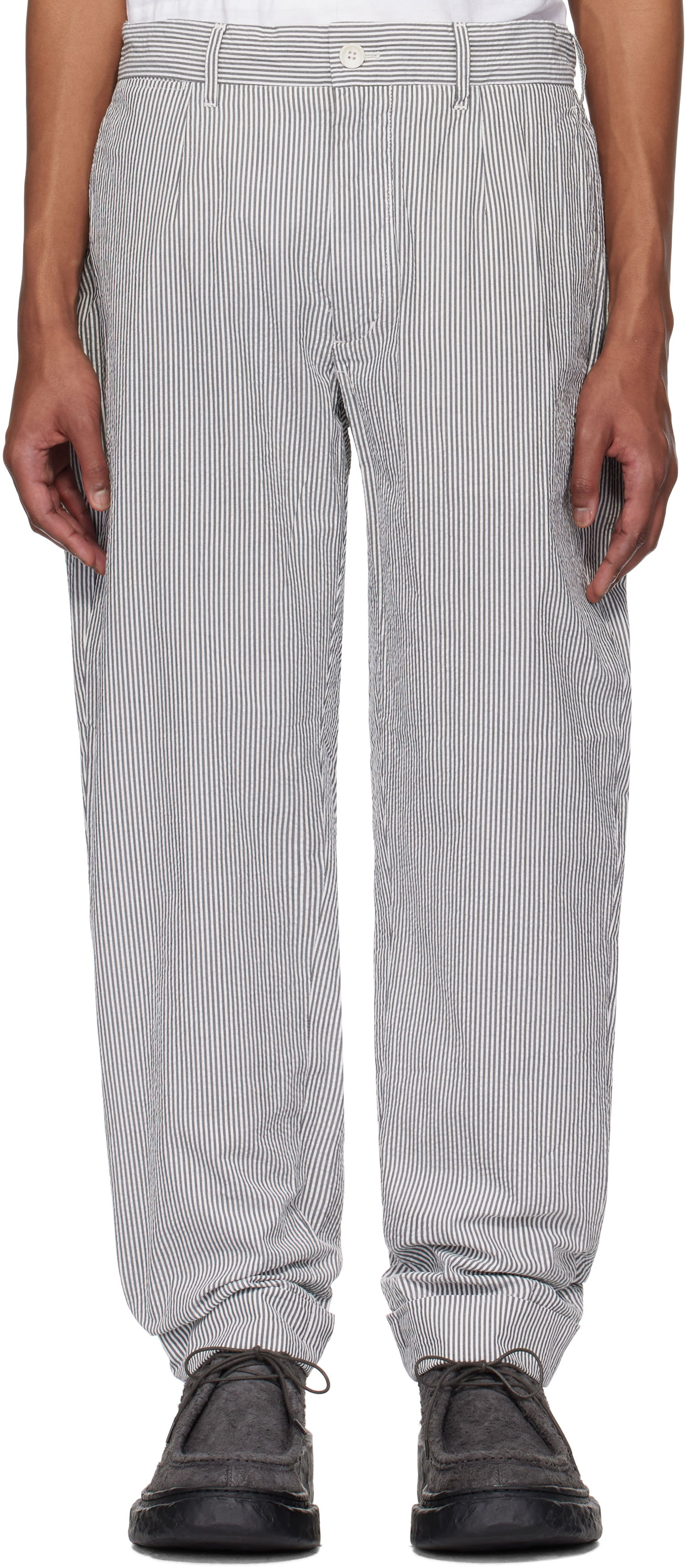 Housut Engineered Garments Engineered Garments Andover Striped Trousers Valkoinen | 25S1F001, 0