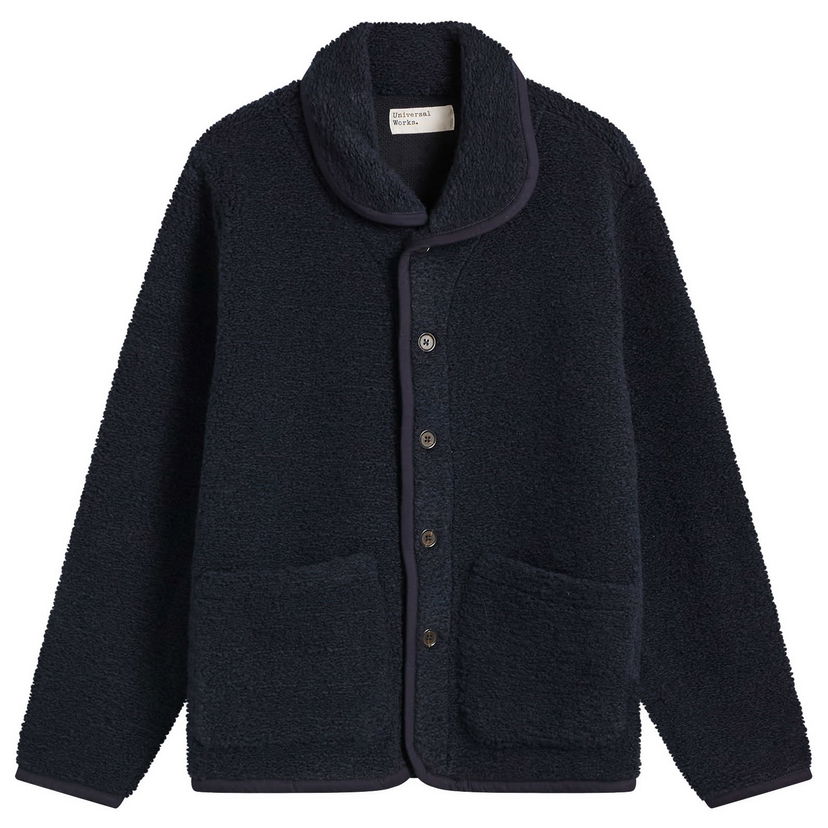 Takki Universal Works Alvar Fleece Lancaster Jacket, Size Small Tummansininen | 33703-NVY