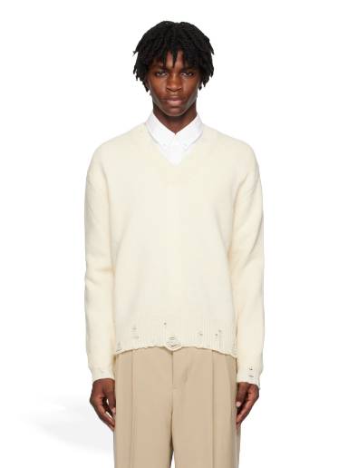 Villapaita AMI Cut-Out Sweater Valkoinen | UKS227.KN0016