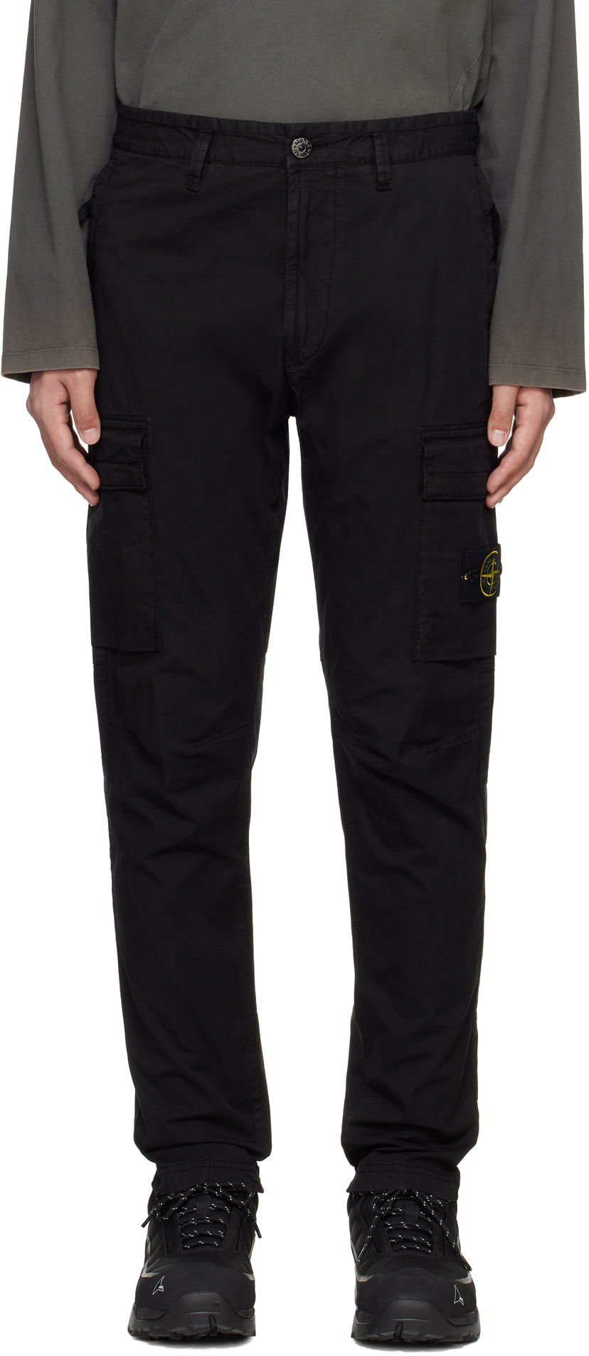 Cargo housut Stone Island Stone Island Supima Cotton Twill Stretch-TC Cargo Pants Musta | K1S153100304S0010
