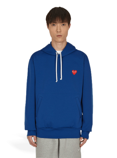 Huppari Comme des Garçons Heart Patch Hoodie Tummansininen | P1T174 2