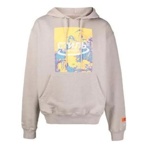 Huppari HERON PRESTON Heron Preston Halo Herons Graphic Print Hoodie Beige | HMBB015R21JER0016116