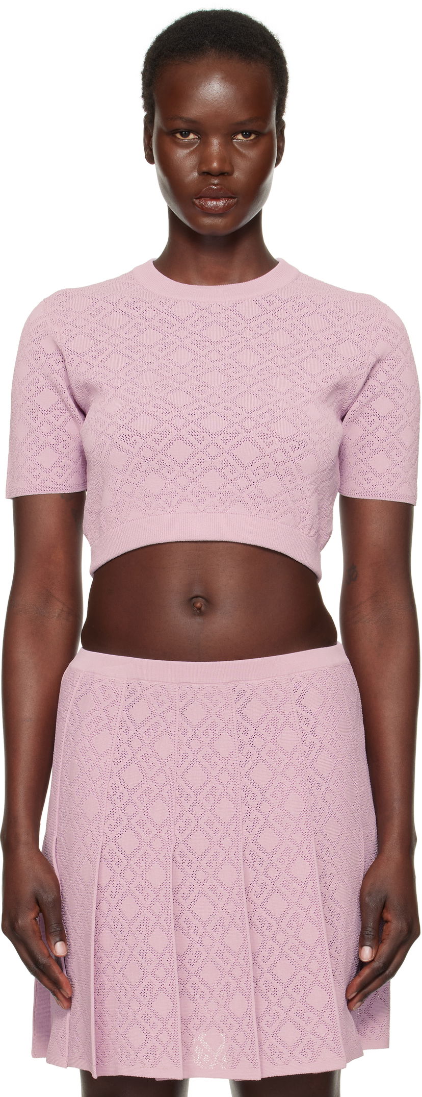 Villapaita Givenchy Cropped Jacquard Sweater Vaaleanpunainen | BW90TT4ZPN533
