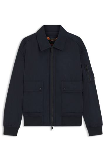 Bomber-takki BOSS Bomber Jacket with Detachable Liner Tummansininen | 50543492