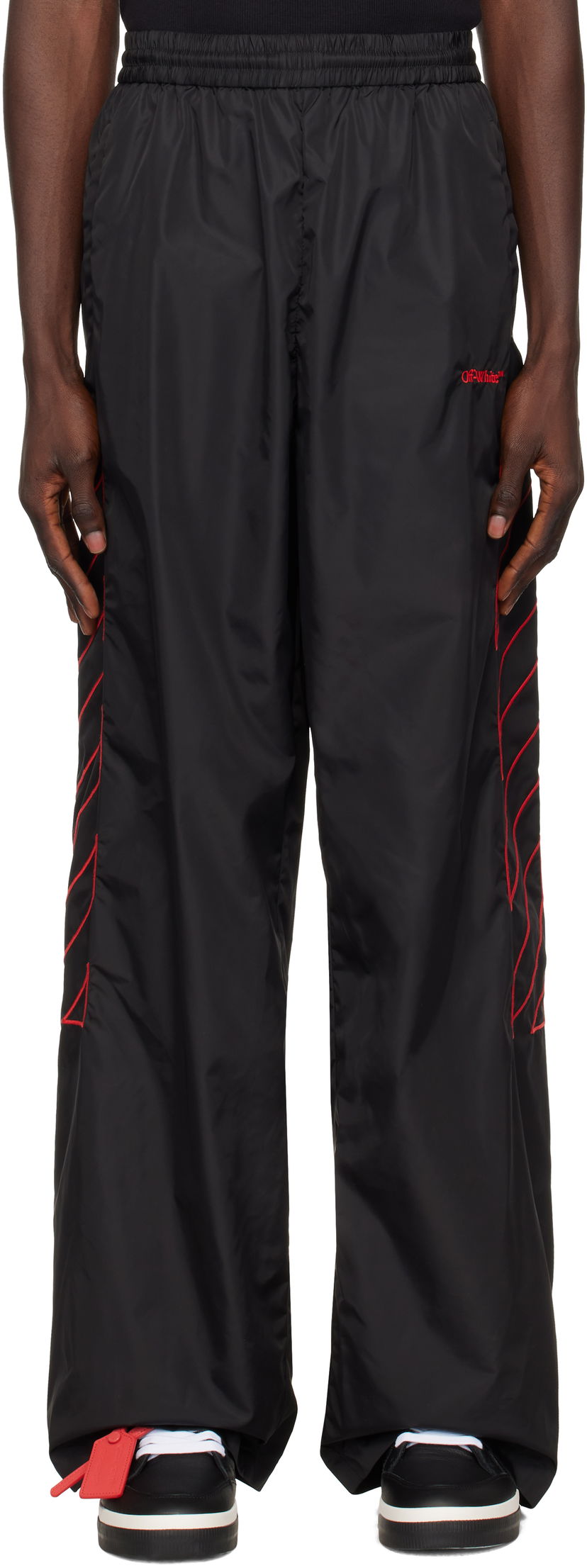 Housut Off-White Outlined Diag Track Pants Musta | OMCJ019F24FAB0011025