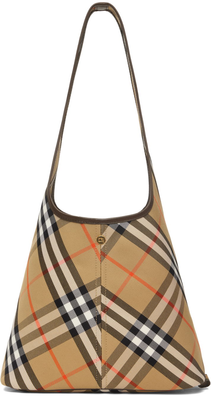 Olkalaukku Burberry Beige Small Check Shoulder Bag Ruskea | 8094678