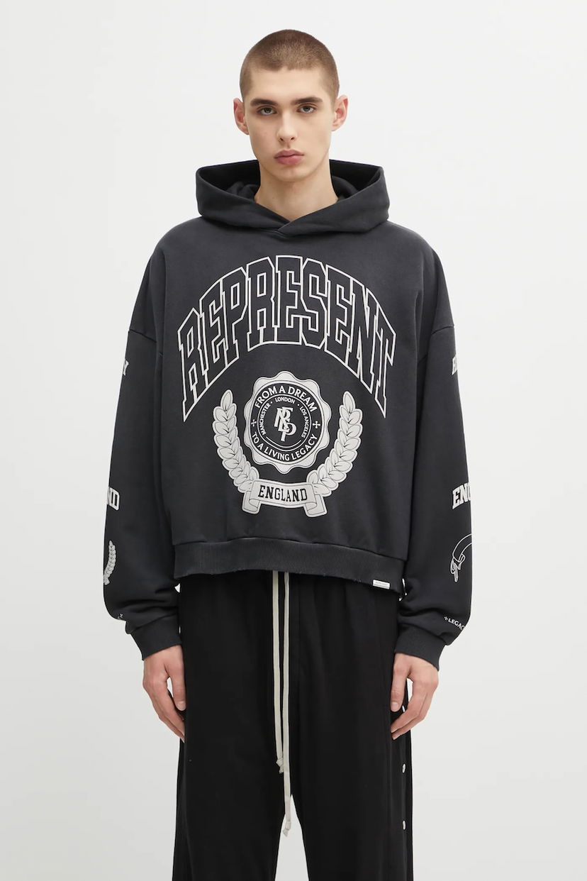 Huppari Represent Clo Represent Legacy Crest Hoodie Musta | MLM100372