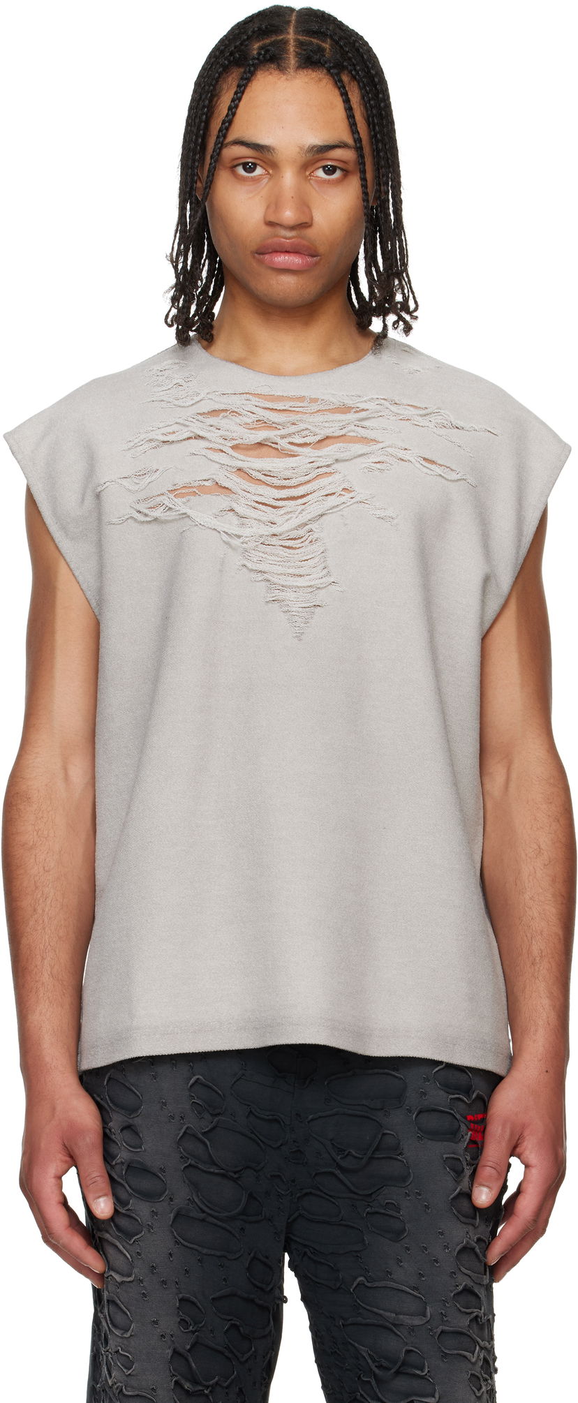 Tankkitoppi Diesel Diesel S-Rub-SL Distressed Tank Top Harmaa | A19115-0PLAI-97C