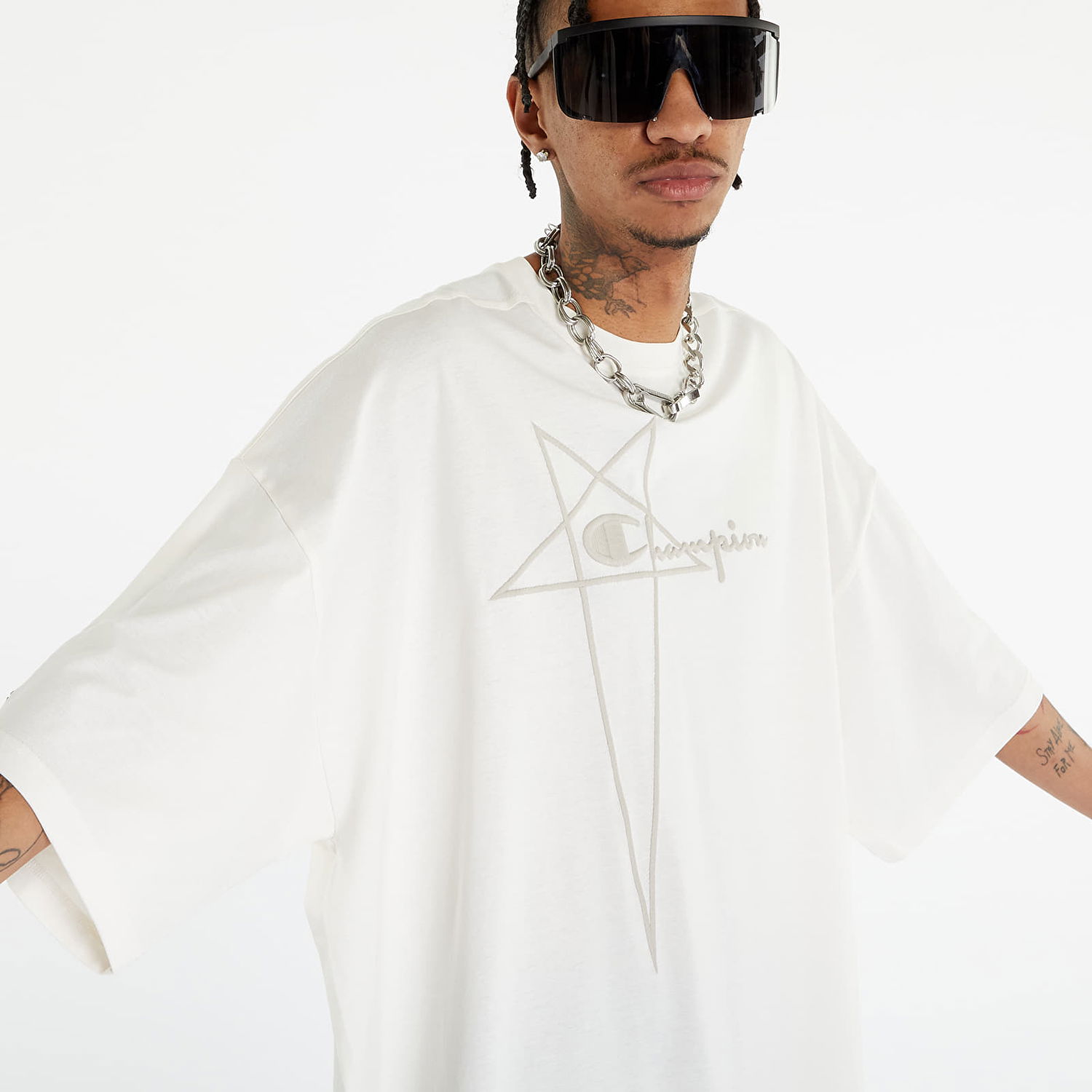 T-paita Rick Owens x Champion Tommy Tee Valkoinen | CM02C9229-CHJEG-11, 1