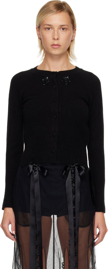 Villapaita Simone Rocha Simone Rocha Embellished Cashmere Cardigan Musta | COMK3B 0667, 0