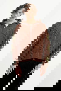 Andersson Bell Argyle Fisherman Hooded Zip-Up Cardigan