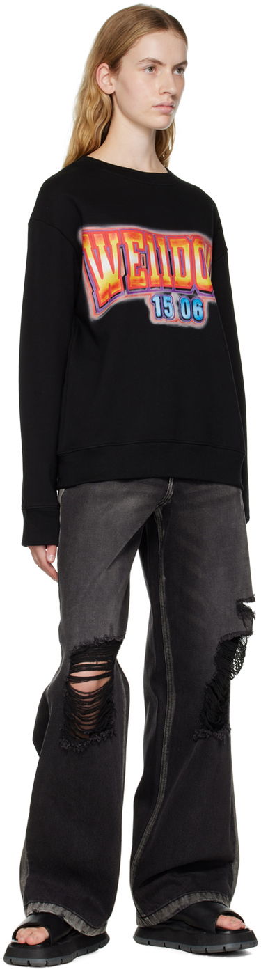 Villapaita We11done We11done Crewneck Sweatshirt with Graphic Print Musta | WD-TS3-22-765-U-BK, 3