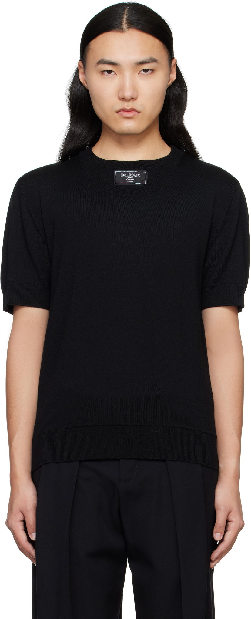 Villapaita Balmain Balmain Knit T-Shirt Musta | EH1AL027KH92