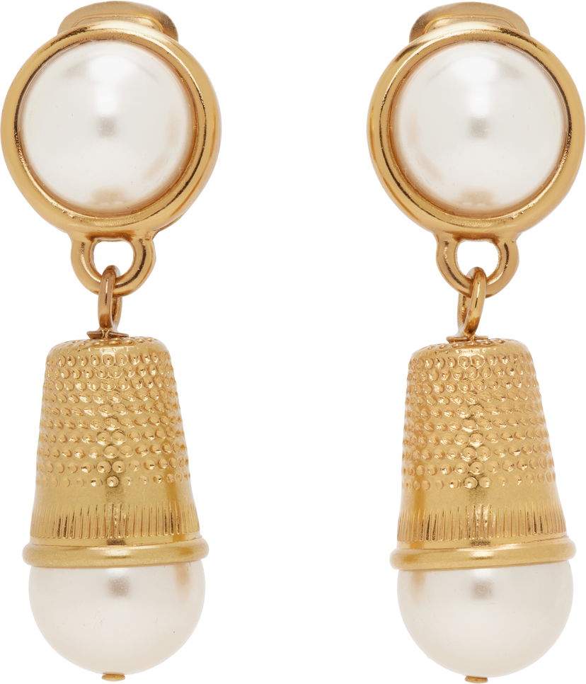 Korvakorut Moschino Moschino Pearl Thimble Clip-On Earrings Metallinen | 25121911084031006