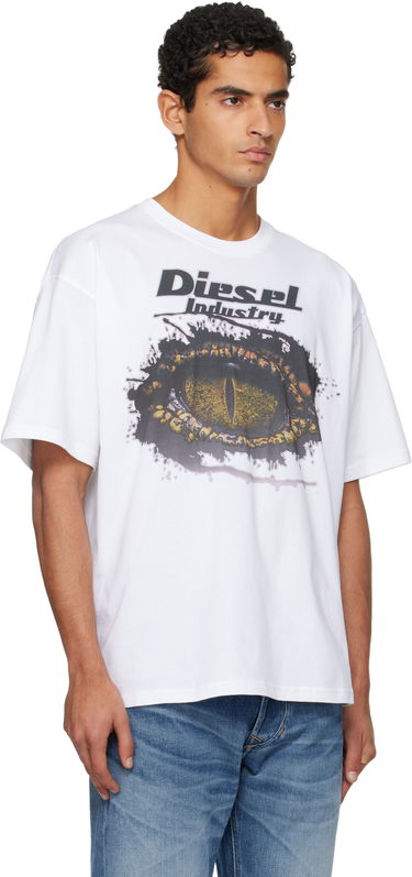 T-paita Diesel T-Boxt T-shirt with Eye Graphic Print Valkoinen | A19640-0PLAT-100, 1