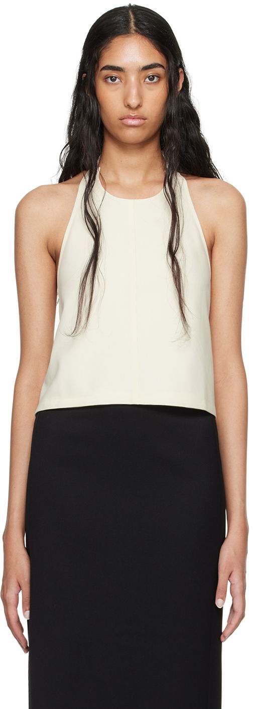 Tankkitoppi WARDROBE.NYC Off-White Backless Halter Top Valkoinen | W1058R12