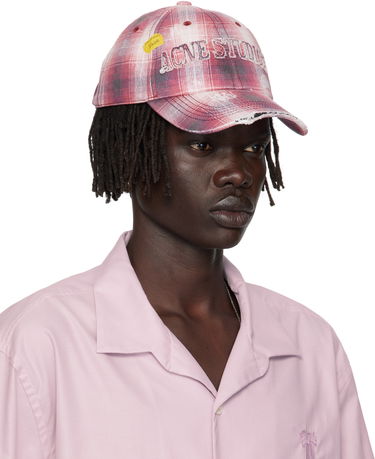 Korkki Acne Studios Distressed Plaid Cap Vaaleanpunainen | C40411-, 1