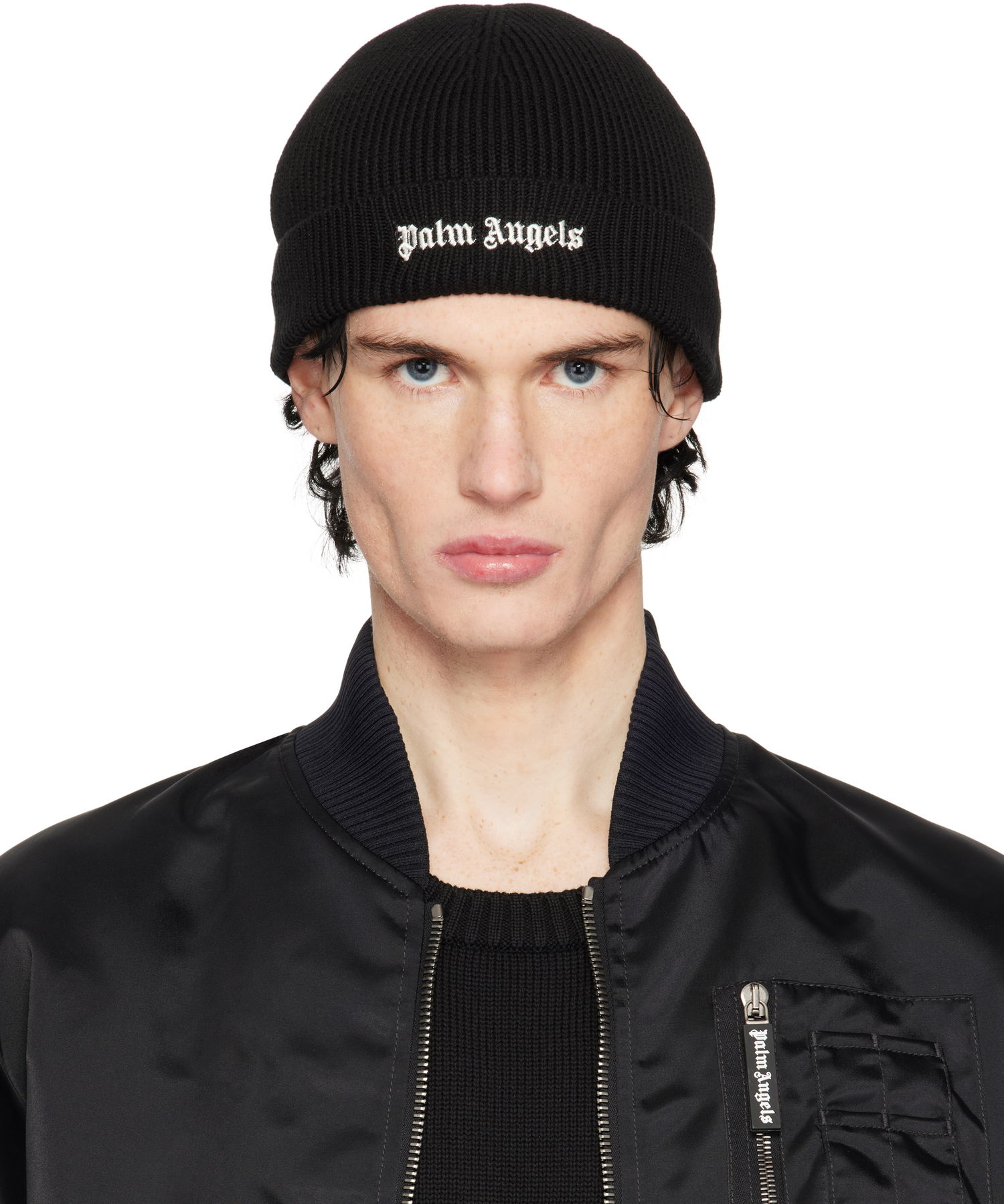 Pipo Palm Angels Classic Logo Beanie Musta | PMLC032C99FAB0011003, 0