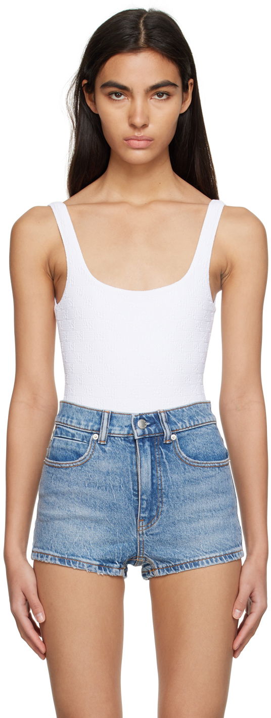 Uimapuvut Alexander Wang Alexander Wang.t Textured Tank Bodysuit Valkoinen | 4CC2228024