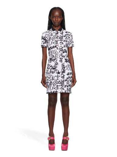 Mekko Versace Jeans Couture Graffiti Minidress Valkoinen | E75HAO975_EJS242