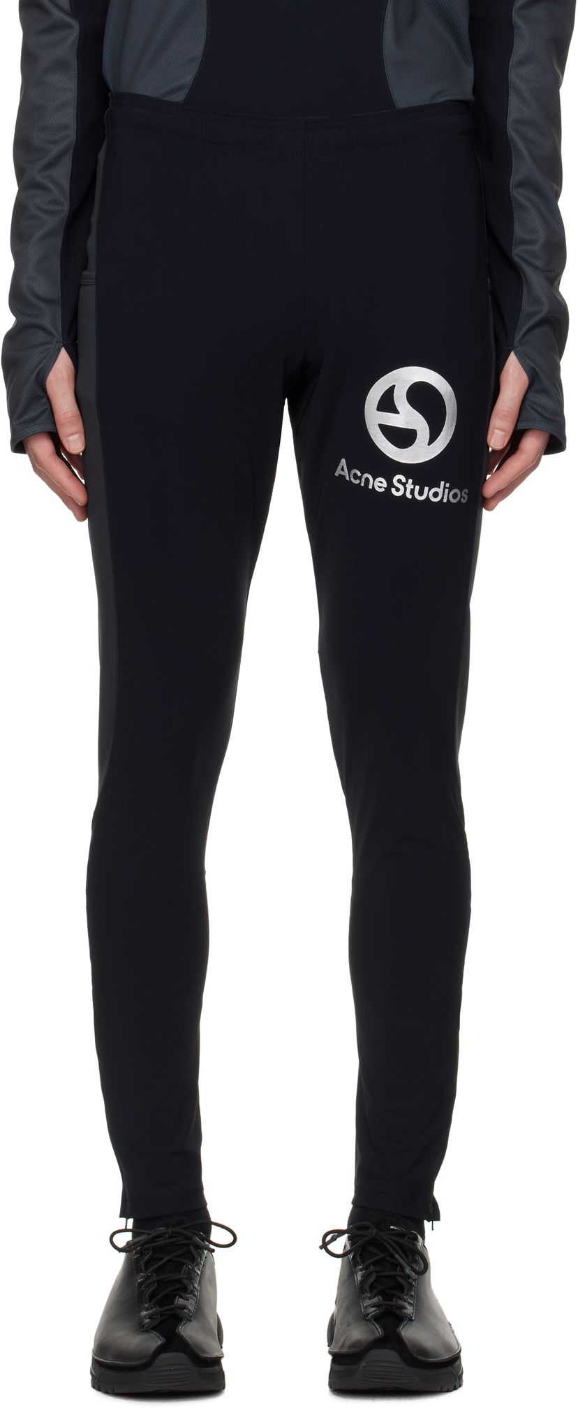 Leggingsit Acne Studios Logo Leggings Musta | BK0680-