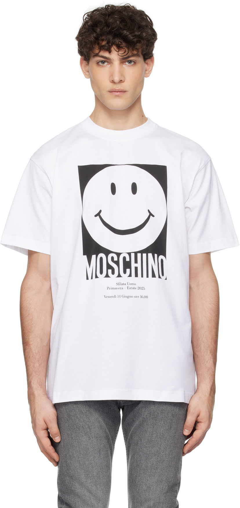 T-paita Moschino Moschino Smiley Graphic T-Shirt Valkoinen | 251ZZJ072302411001