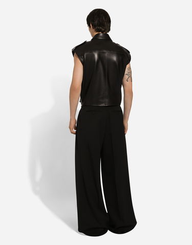 Liivi Dolce & Gabbana Dolce & Gabbana Multi-Pocket Leather Vest Musta | G9AXKLHULUZN0000, 2