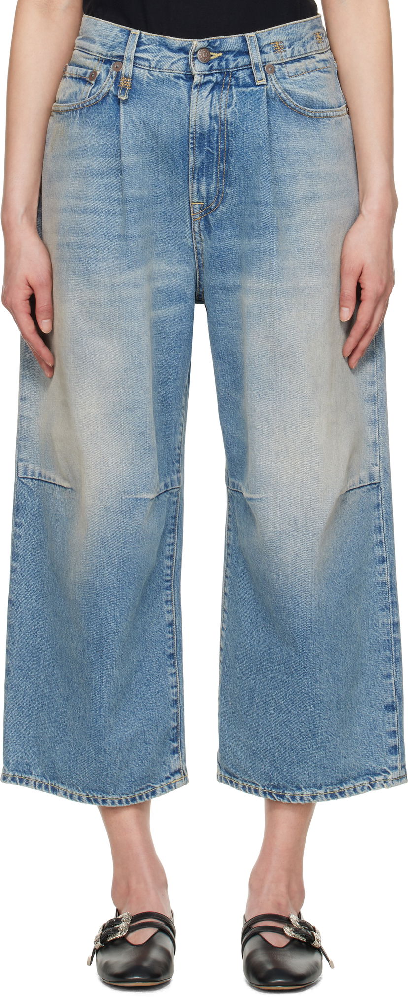 Jeans R13 R13 Cropped Wide Leg Jeans Sininen | R13WD046-D306A