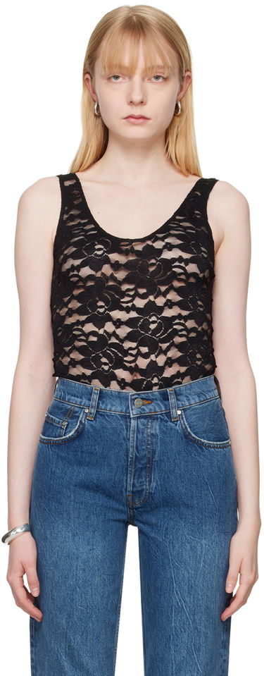 Tankkitoppi Anine Bing Anine Bing Alysha Lace Bodysuit Musta | A-10-9221-009, 0