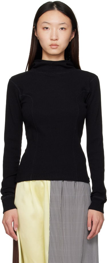 Huppari Baserange Baserange Hanifa Ribbed Hoodie Musta | TTHH-RCR-AU25, 0