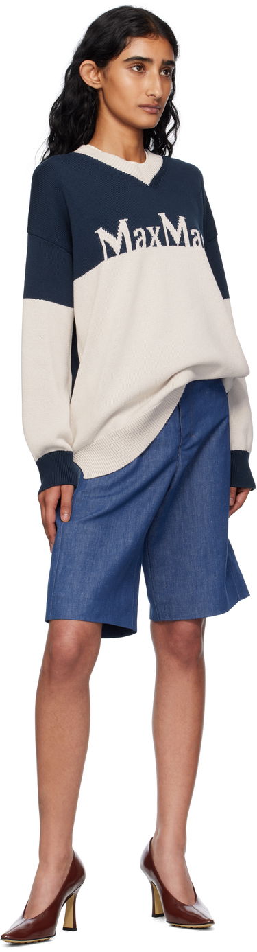 Villapaita Max Mara Max Mara Luigi Colorblock Sweater Tummansininen | 2519361043600, 3