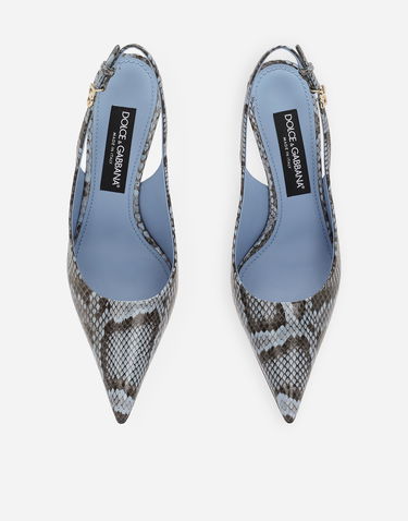Tennarit ja kengät Dolce & Gabbana Python Skin Slingback Pumps Sininen | CG0774A211180789, 3