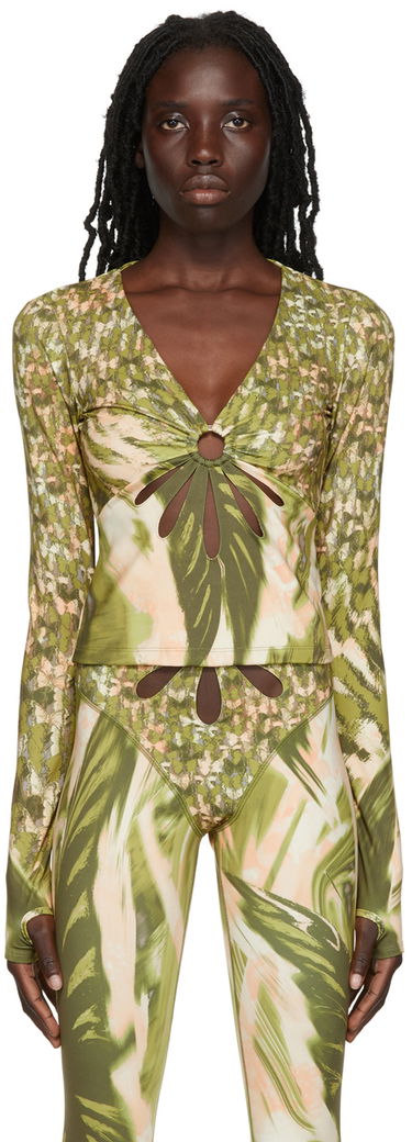 Crop top Collina Strada Collina Strada Cutout Long Sleeve Top Vihreä | XX3198, 0