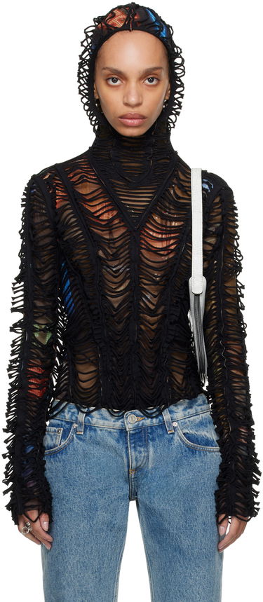 Huppari Jean Paul Gaultier Shayne Oliver Edition 'The Slashed City' Hoodie Top Musta | 24/27-U-SW037-T551-60405030, 0
