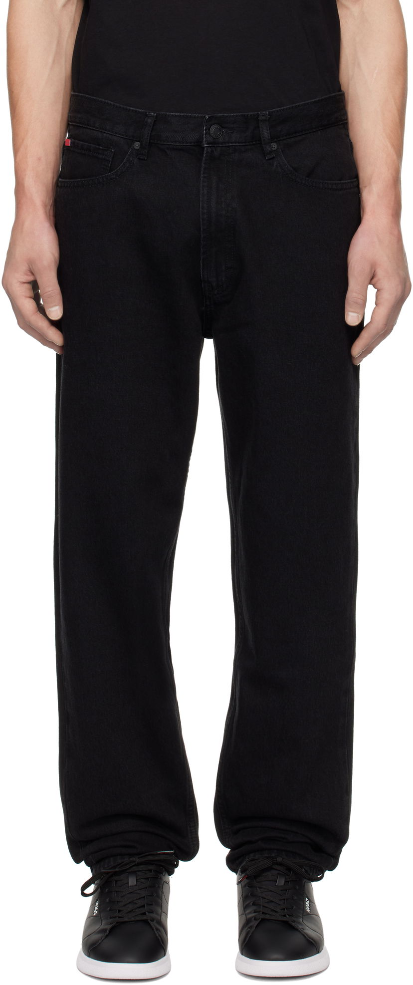 Jeans BOSS Hugo Tapered-Fit Jeans Musta | 50533590