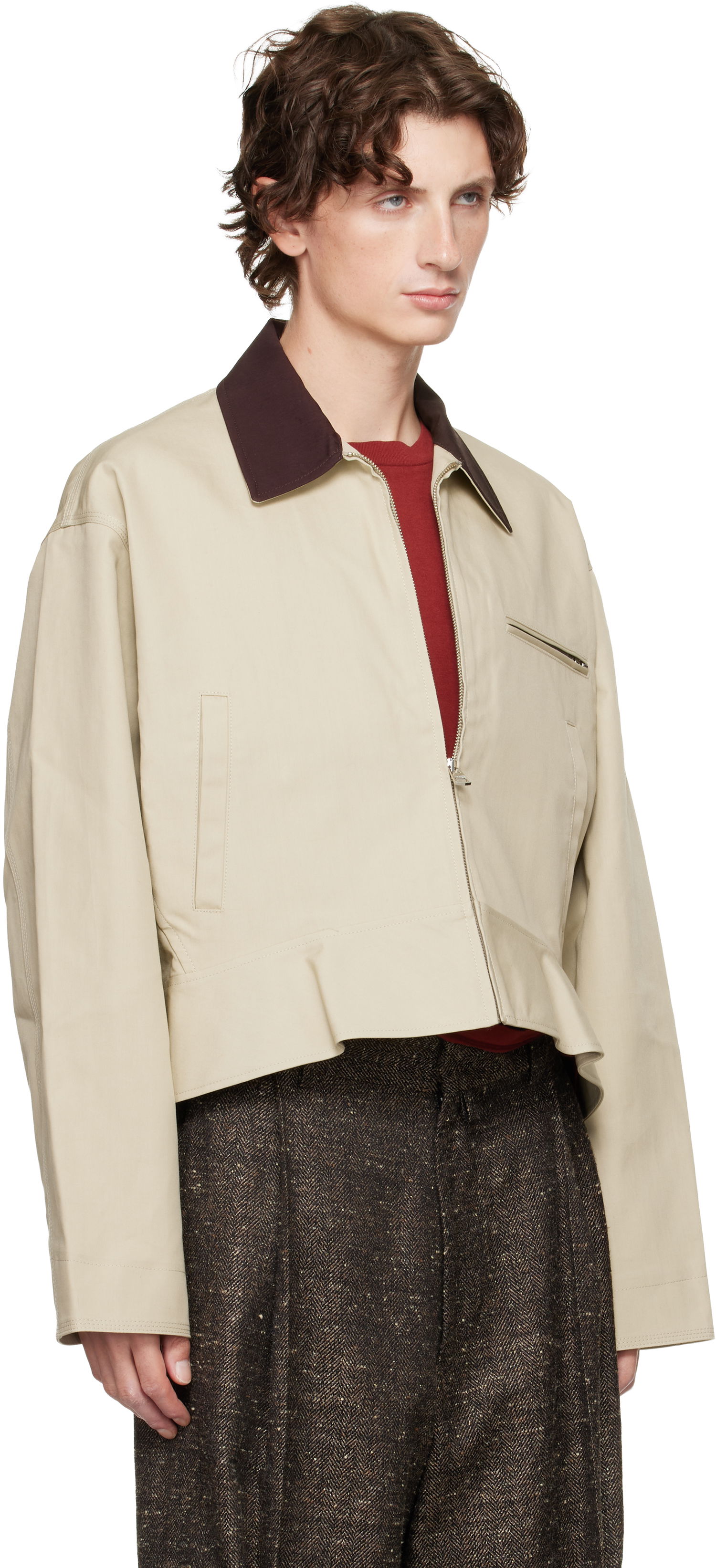 Takki JW Anderson JW Anderson Curved Hem Jacket Beige | JK0413-PG1802, 1