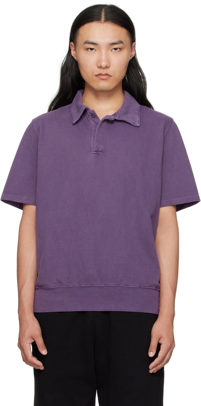 Poolopaita LES TIEN Les Tien Piqué Banded Tennis Polo Violetti | PK-2070-PD