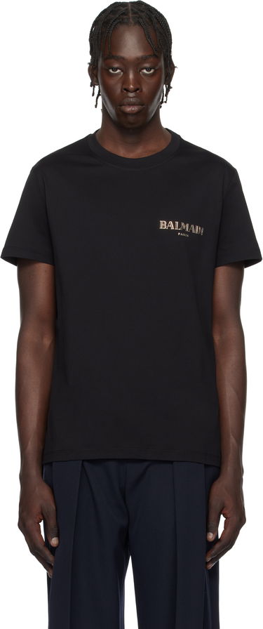 T-paita Balmain Vintage Gel Logo T-Shirt Musta | EH1EF000GD84, 0