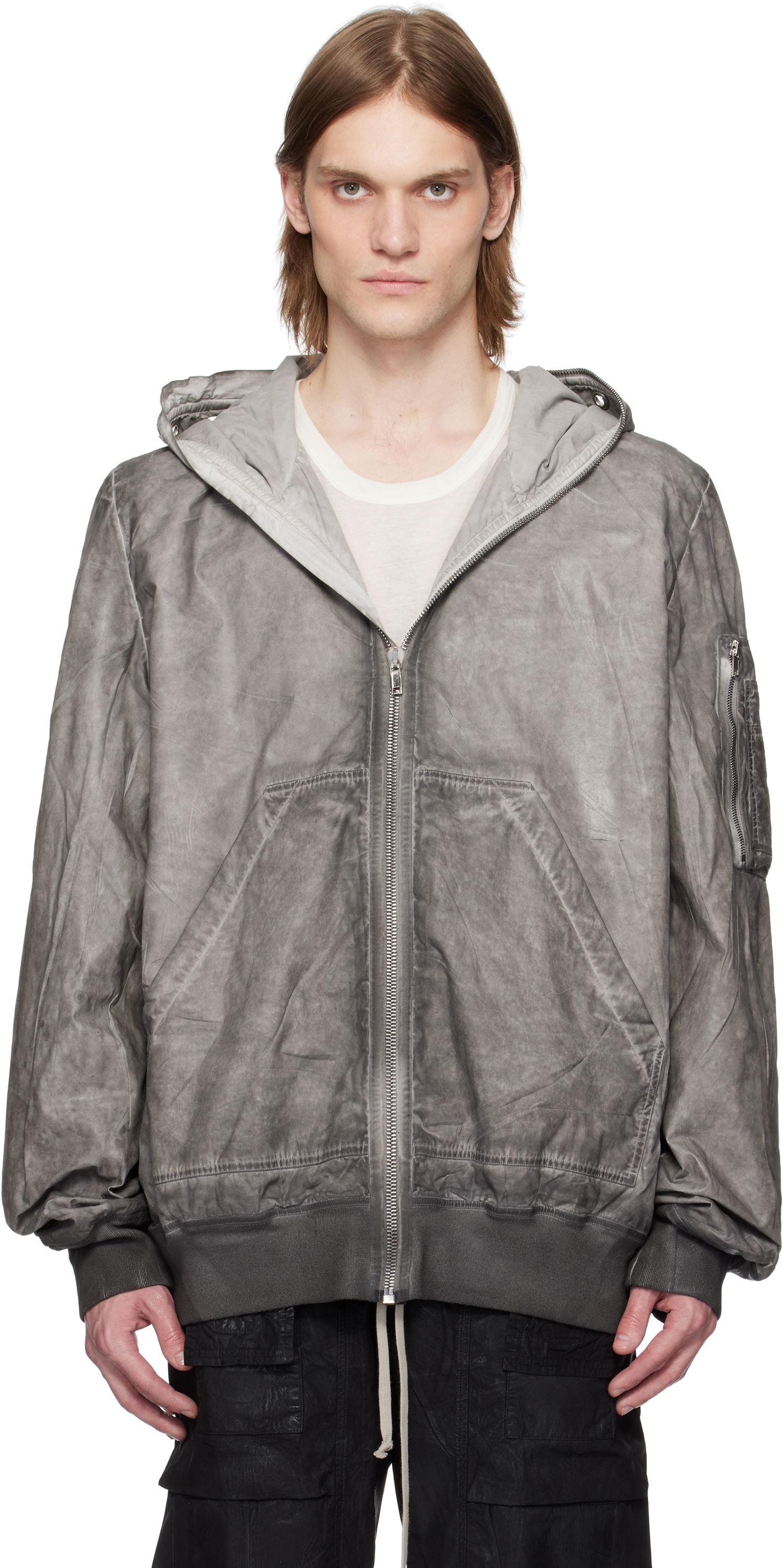 Bomber-takki Rick Owens Rick Owens DRKSHDW Hollywood Flight Bomber Jacket Harmaa | DU01E3772 PF, 0