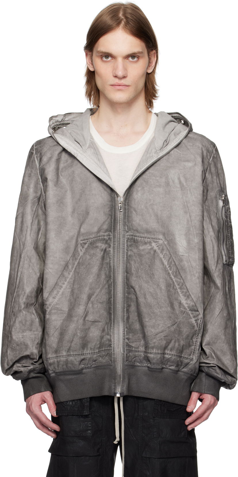 Bomber-takki Rick Owens Rick Owens DRKSHDW Hollywood Flight Bomber Jacket Harmaa | DU01E3772 PF
