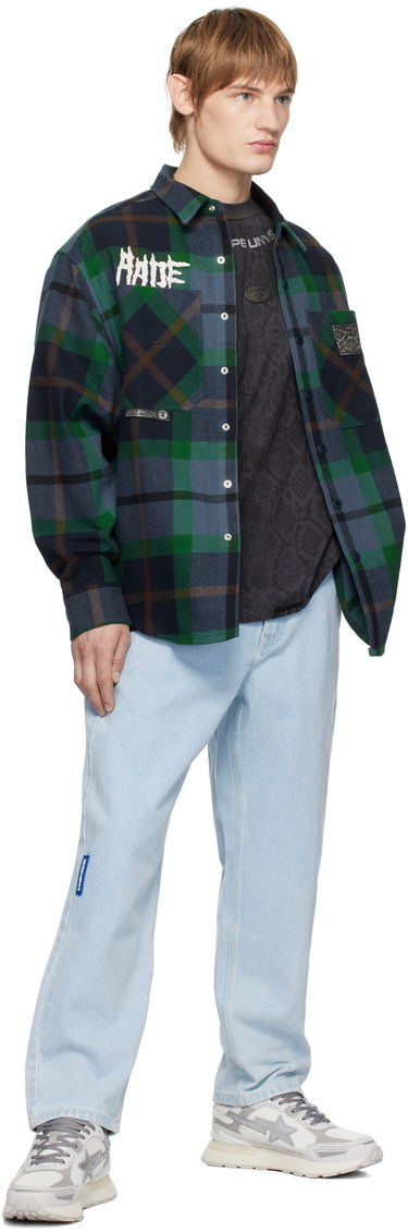 Paita AAPE by A Bathing Ape AAPE by A Bathing Ape 'AAPE UNVS' Long Sleeve Check Shirt Sininen | AAPSTM8504XXNNYM, 3